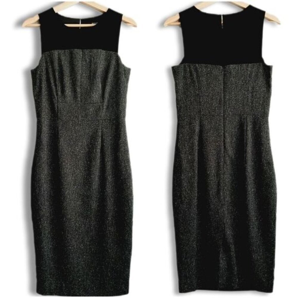RW&CO. Classic Colorblock Sheath Midi Dress Grey & Black Sz 6
